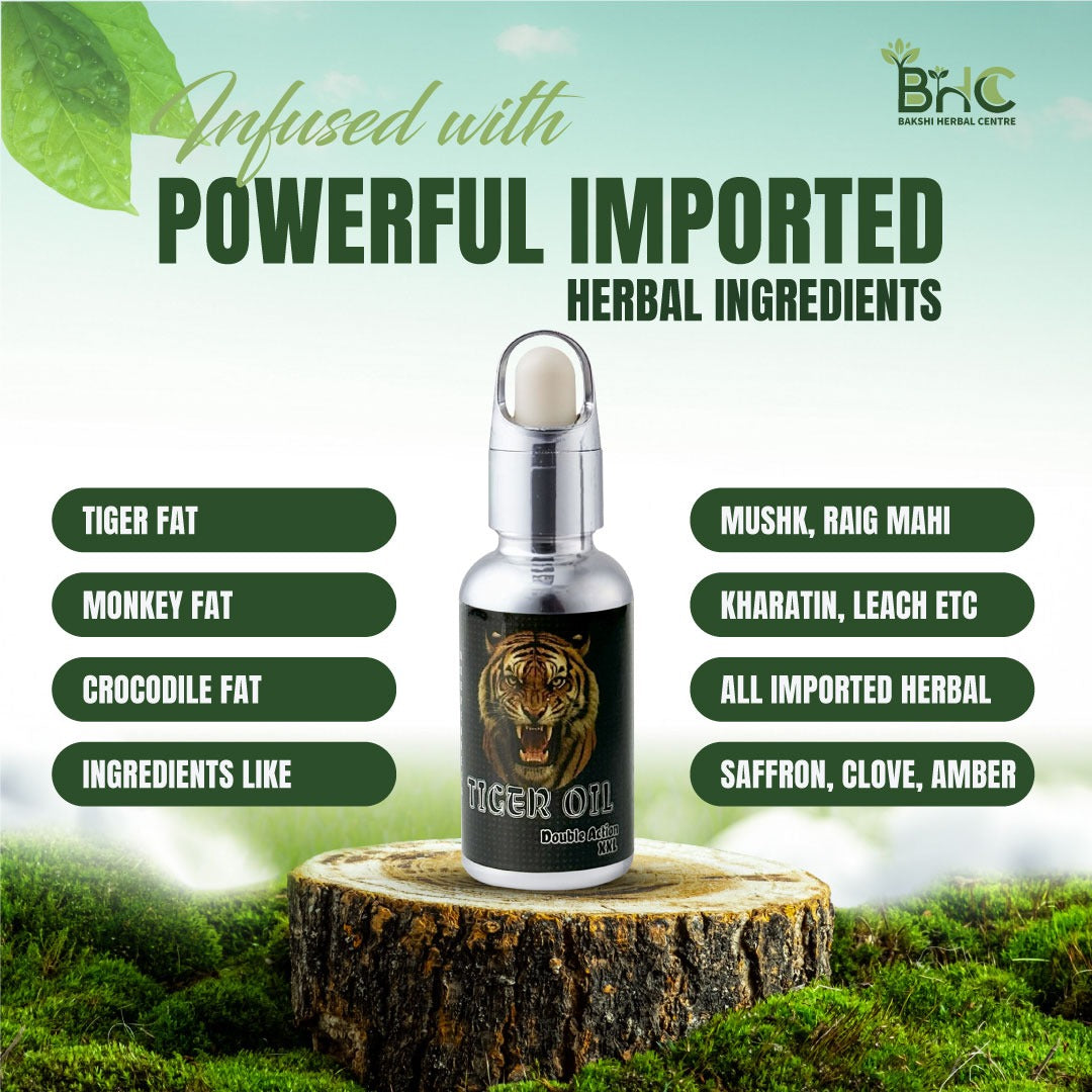 Double Action Tiger Oil – Boosts Stamina, Strengthens Nerves, Reduces Fatigue