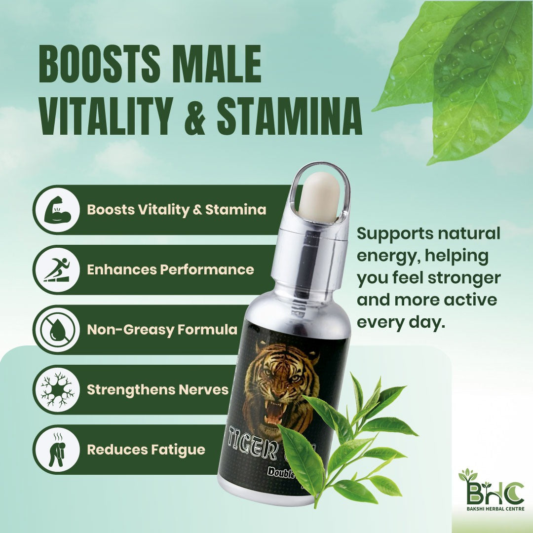 Double Action Tiger Oil – Boosts Stamina, Strengthens Nerves, Reduces Fatigue